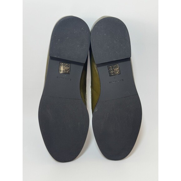 Angel Alarcon Patent Leather Square-Toe Flats moccasins OLIVE  Size 41/10 - Picture 11 of 15